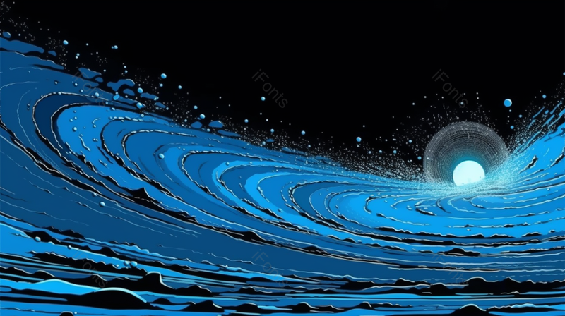 星系波纹海水漩涡海浪概念幻想风蓝色背景,插画/手绘图,插画/手绘图库,插画/手绘图下载,插画/手绘